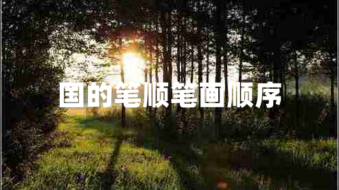 國(guó)的筆順筆畫(huà)順序