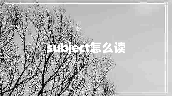 subject怎么讀