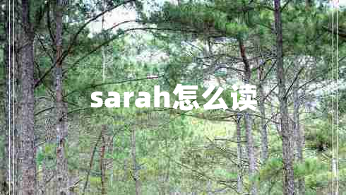 sarah怎么讀