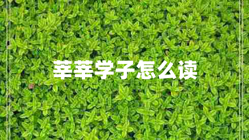 莘莘學(xué)子怎么讀