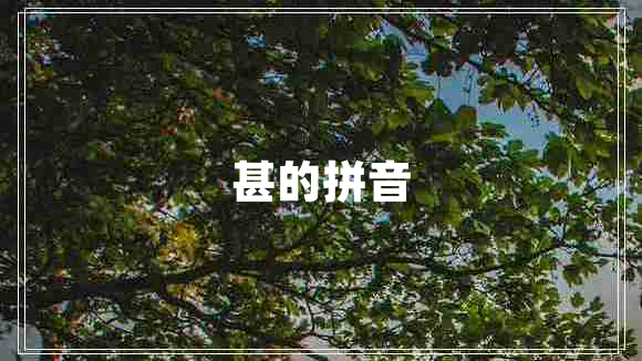 甚的拼音 甚的拼音