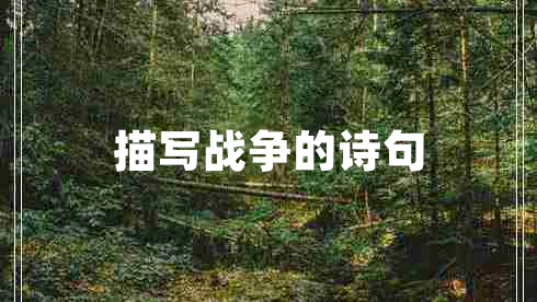 描寫(xiě)戰(zhàn)爭(zhēng)的詩(shī)句