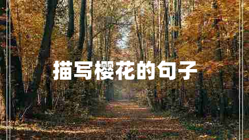 描寫(xiě)櫻花的句子 描寫(xiě)櫻花的句子