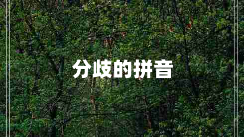 分歧的拼音 分歧的拼音