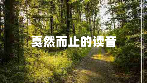 戛然而止的讀音