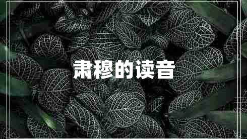 肅穆的讀音 肅穆的讀音