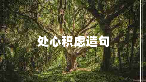 處心積慮造句
