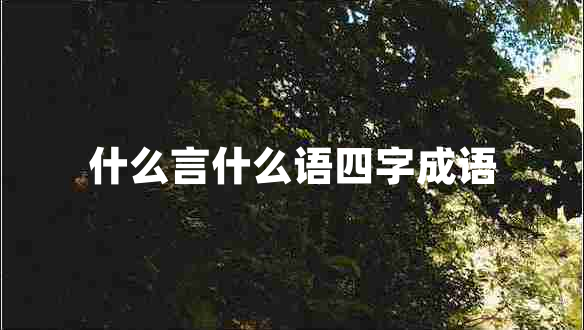 什么言什么語四字成語