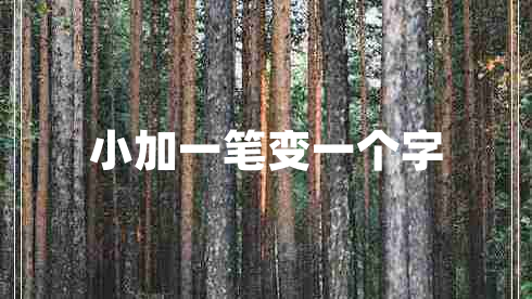 小加一筆變一個(gè)字