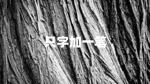 只字加一筆 只字加一筆