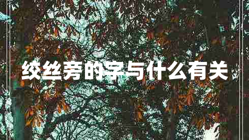 絞絲旁的字與什么有關(guān)