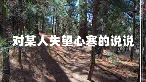 對某人失望心寒的說說