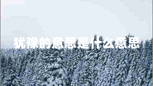 猶豫的意思是什么意思