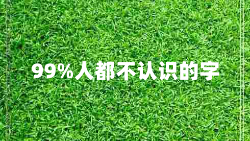 99%人都不認(rèn)識的字