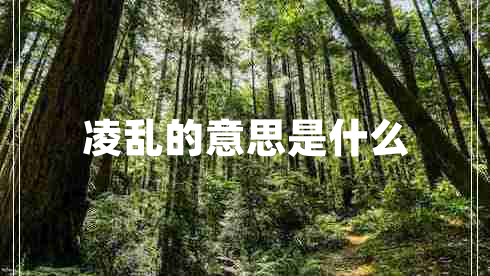 凌亂的意思是什么 凌亂的意思是什么