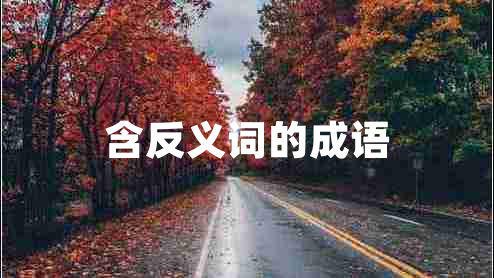 含反義詞的成語(yǔ) 含反義詞的成語(yǔ)