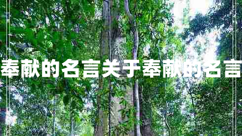 奉獻(xiàn)的名言關(guān)于奉獻(xiàn)的名言