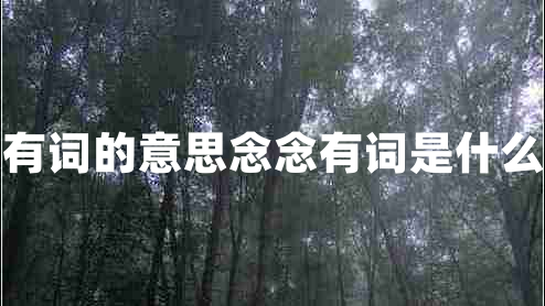 念念有詞的意思念念有詞是什么意思
