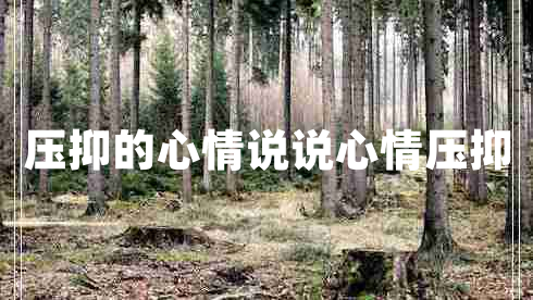 壓抑的心情說說心情壓抑