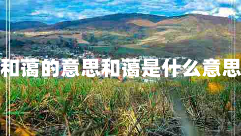 和藹的意思和藹是什么意思