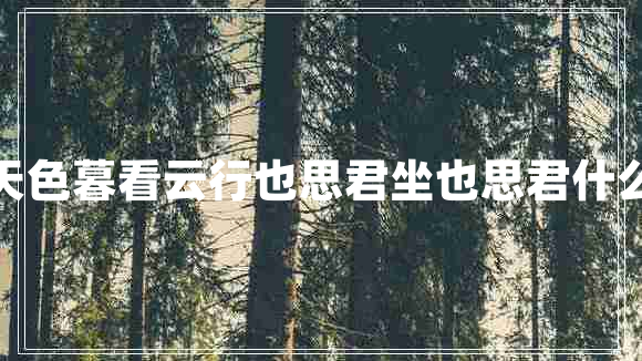 曉看天色暮看云行也思君坐也思君什么意思