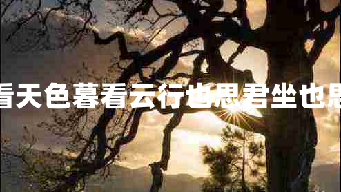 曉看天色暮看云行也思君坐也思君