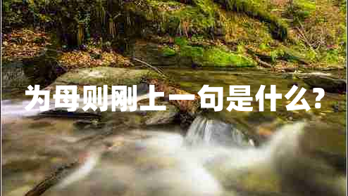 為母則剛上一句是什么?