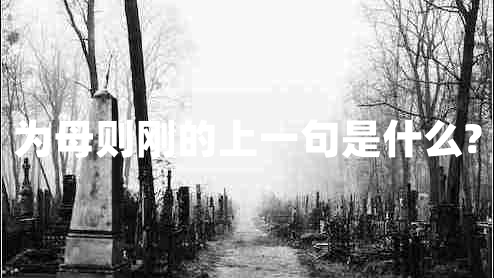 為母則剛的上一句是什么? 為母則剛的上一句是什么?