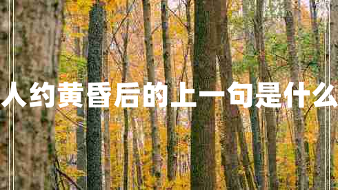 人約黃昏后的上一句是什么