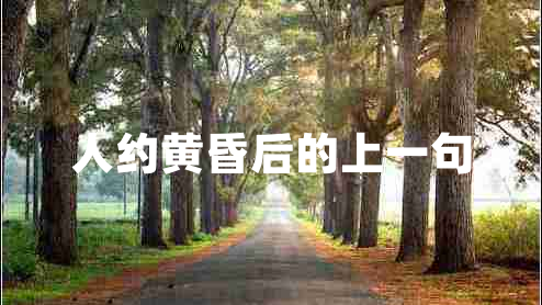 人約黃昏后的上一句