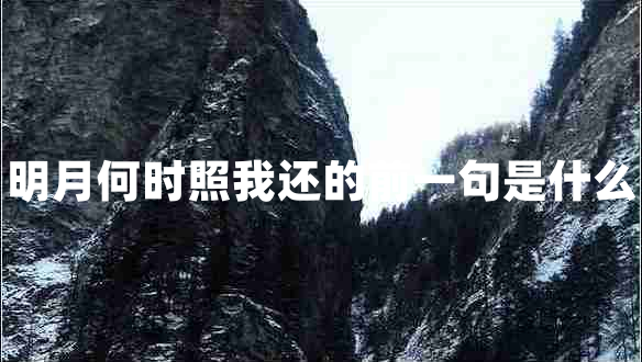 明月何時照我還的前一句是什么