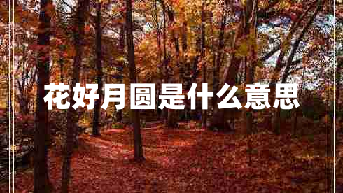 花好月圓是什么意思