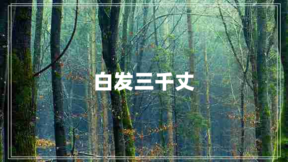 白發(fā)三千丈
