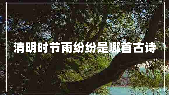 清明時(shí)節(jié)雨紛紛是哪首古詩