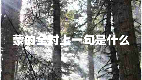 蒙的全對(duì)上一句是什么