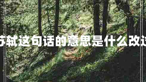 改過不吝從善如流蘇軾這句話的意思是什么改過不吝下一句是什么