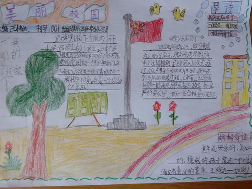 作文,美麗,校園,手抄報