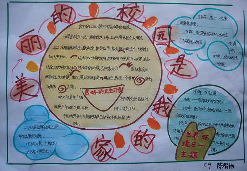 作文,簡短,校園,手抄報