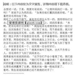 校園羽毛球作文