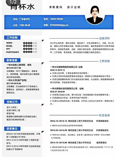 簡歷書寫注意事項