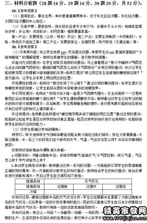 地理科學(xué)基礎(chǔ)知識(shí)中學(xué)地理