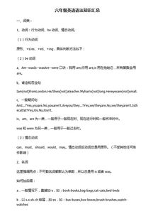 人教版六級英語基礎知識匯總