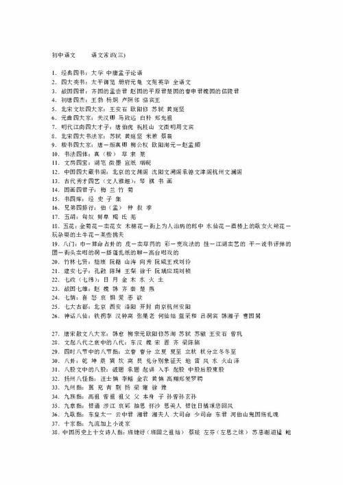 長春高中語文基礎知識