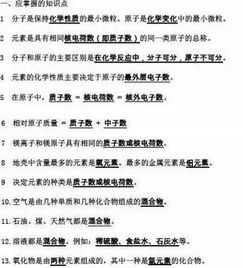 初中化學基礎知識小卷八級下