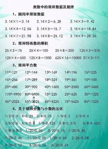 基礎(chǔ)知識(shí),數(shù)學(xué)公式,小學(xué)