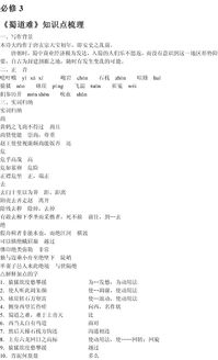 蜀道難基礎(chǔ)知識歸納